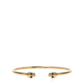 Mens Twin Skull Cuff, Gold