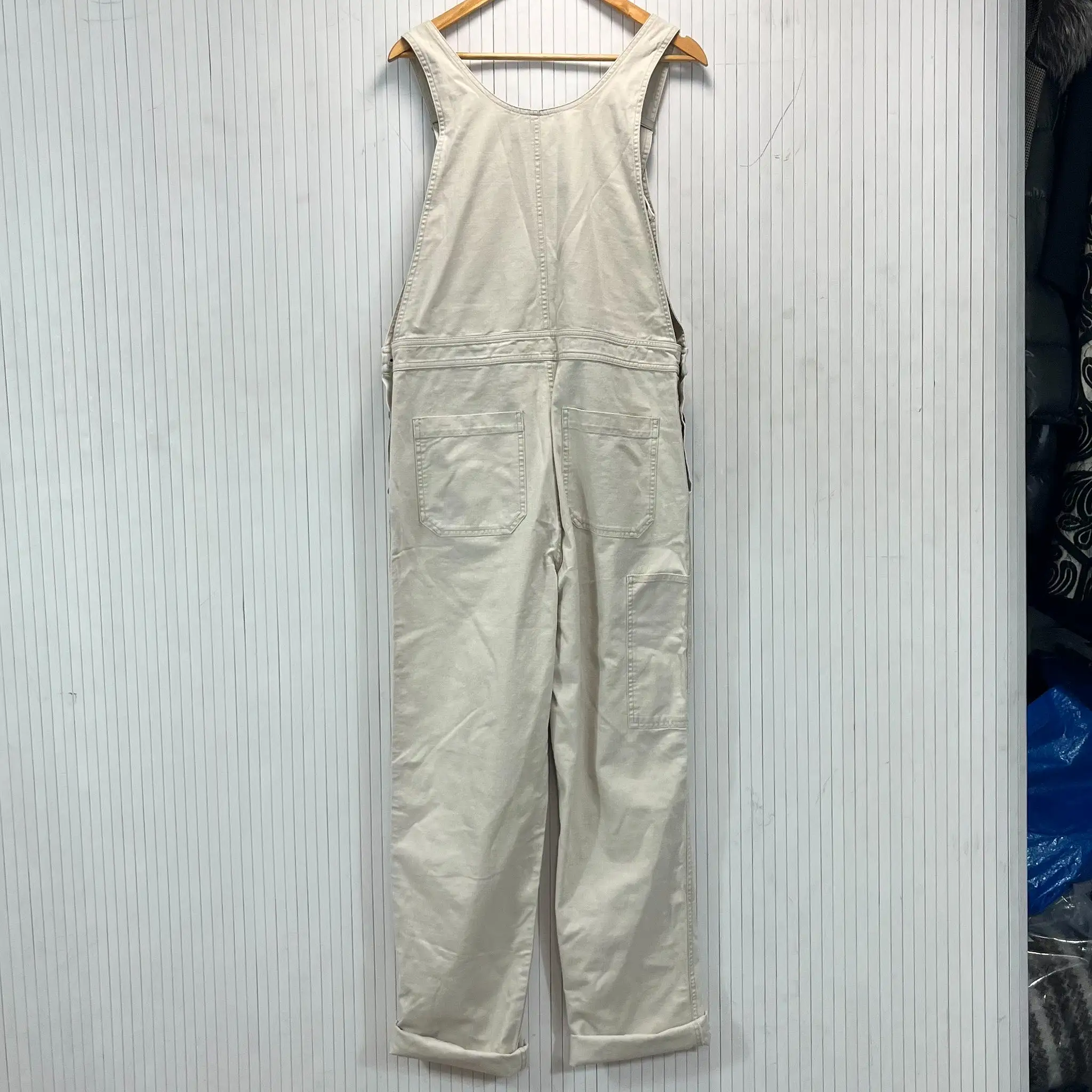 MHL Margaret Howell New Cream Canvas Dungarees S