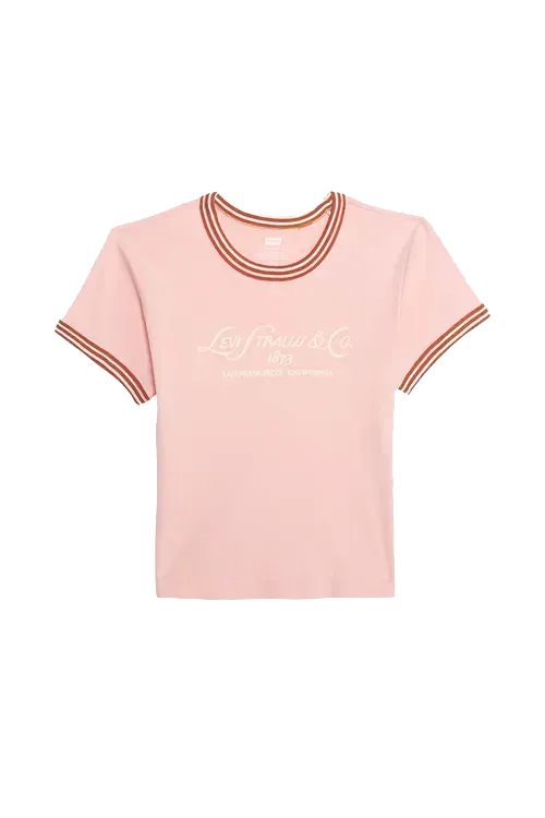 MINI T-SHIRT LEVI'S FEMME GRAPHIC RINGER ROSE QUARTZ