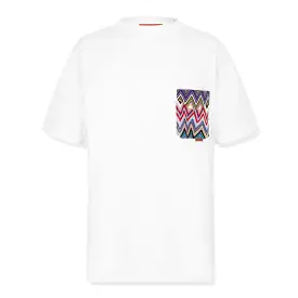 Missoni Zigzag White Multicolour Pocket T Shirt