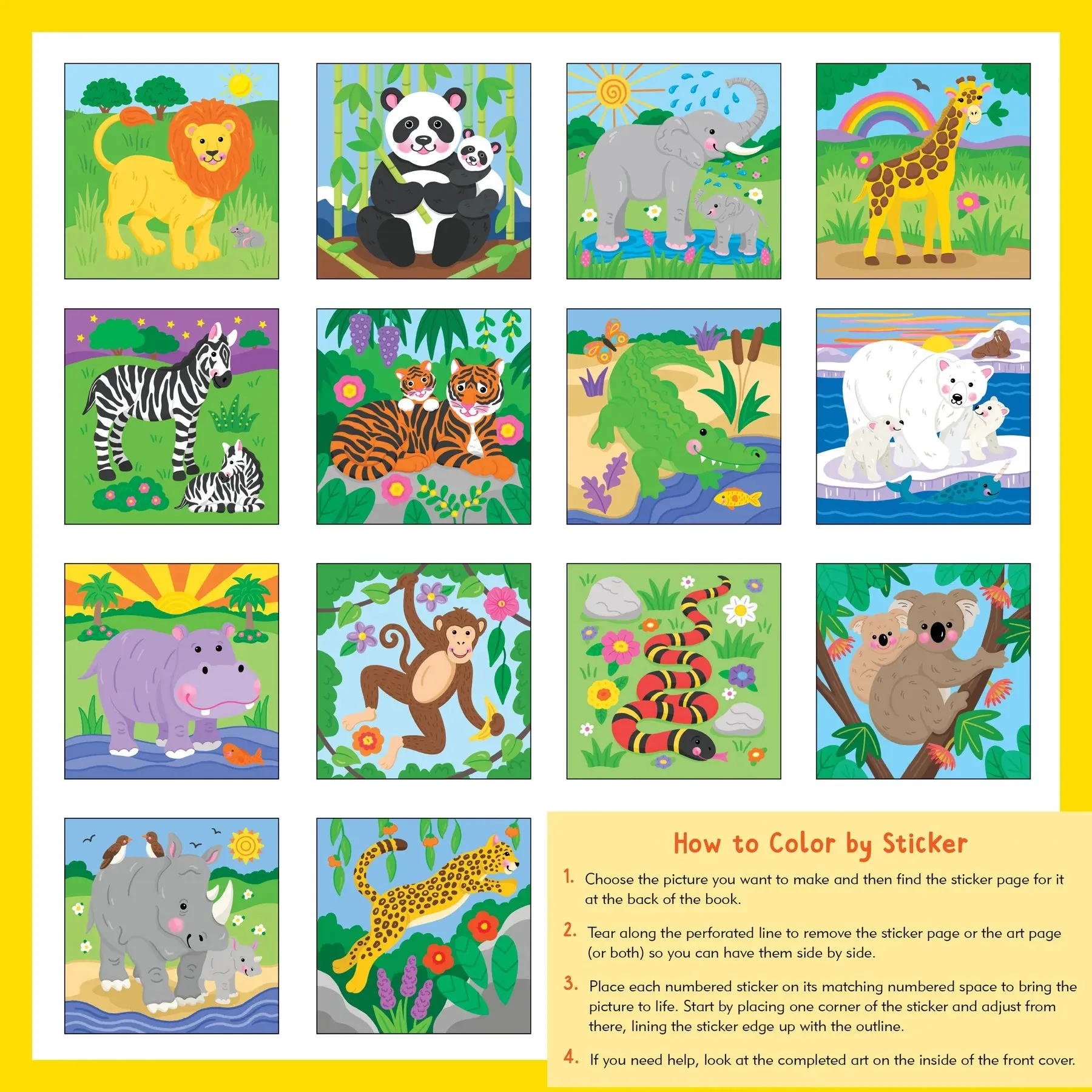 My First Color-By-Sticker Book- Wild Animals