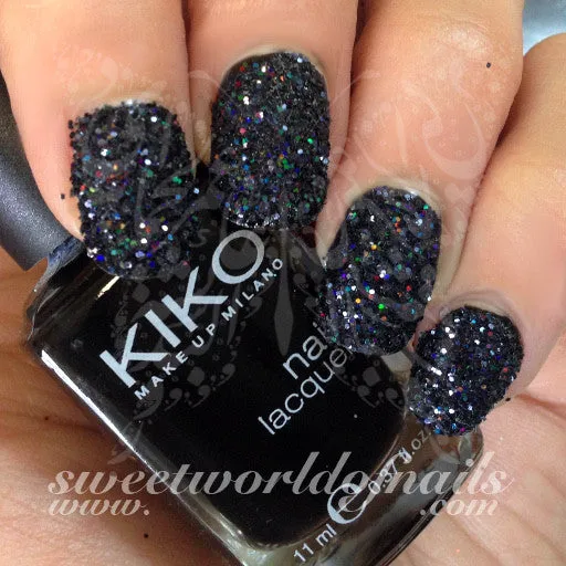 Nail Glitter Black Sparkle Glitter Dust Powder Nail Art