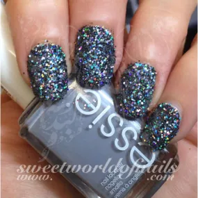 Nail Glitter Gray Sparkle Glitter Dust Powder Nail Art