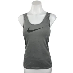 Nike Pro Womens Gray Sleeveless Stretch Scoop Neck Athletic Sports Tank Top Sz S