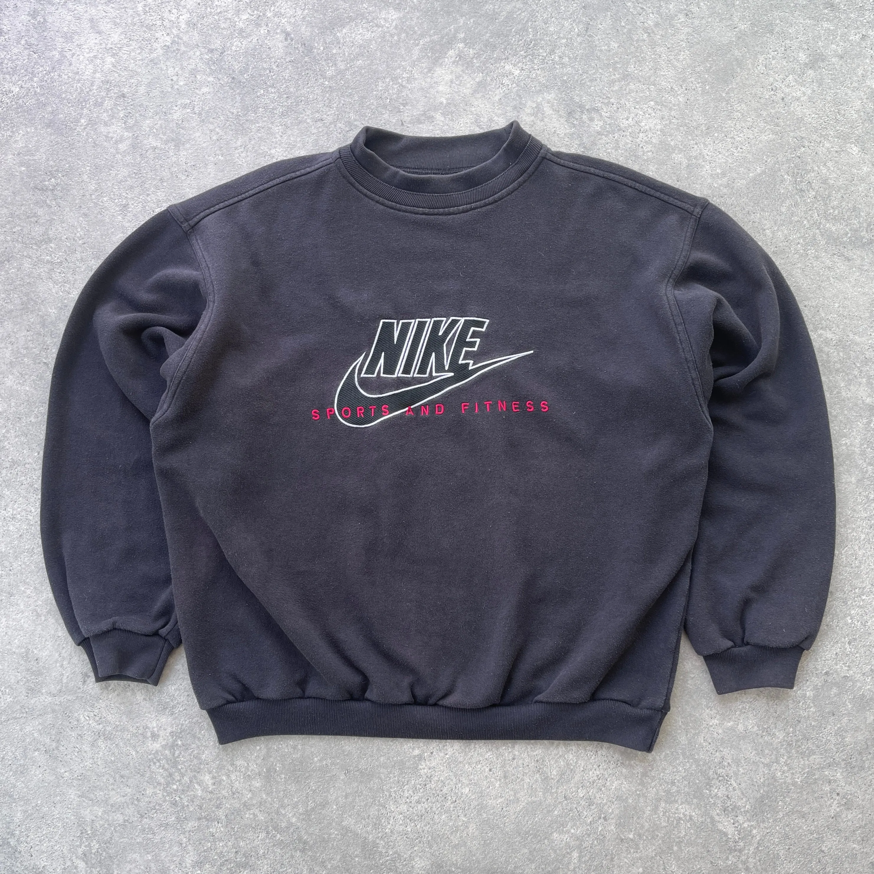 Nike RARE 1990s ‘sports and fitness’ heavyweight embroidered sweatshirt (L)