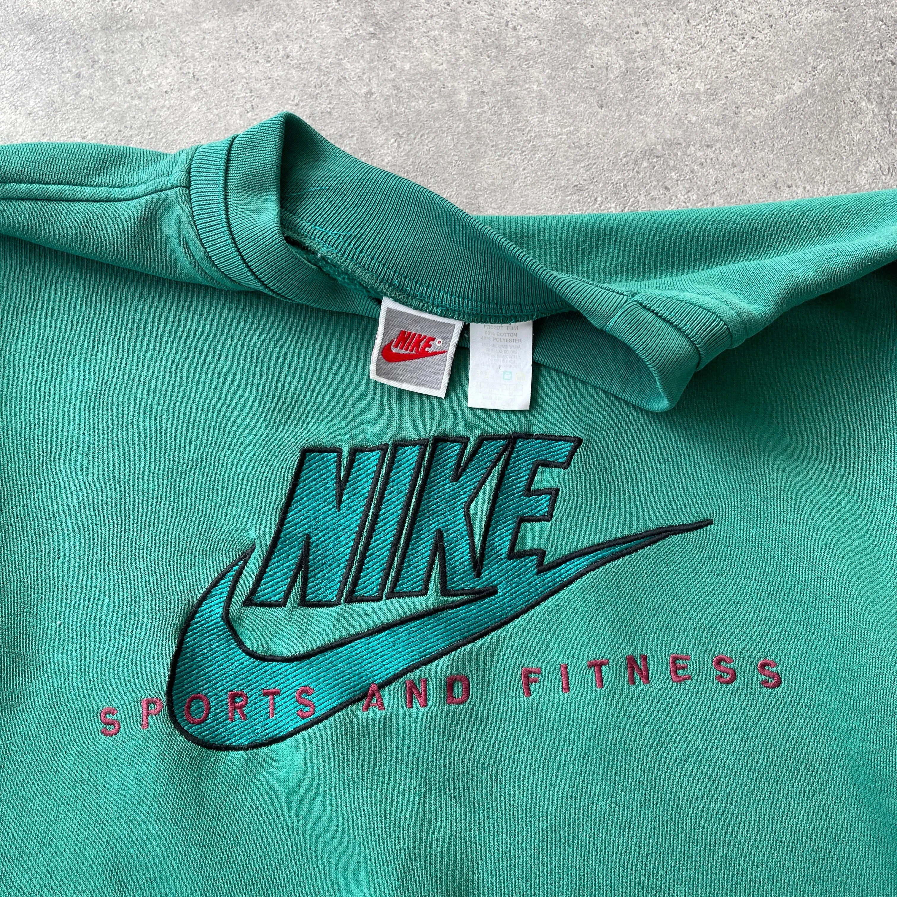 Nike RARE 1990s ‘sports and fitness’ heavyweight embroidered sweatshirt (M)