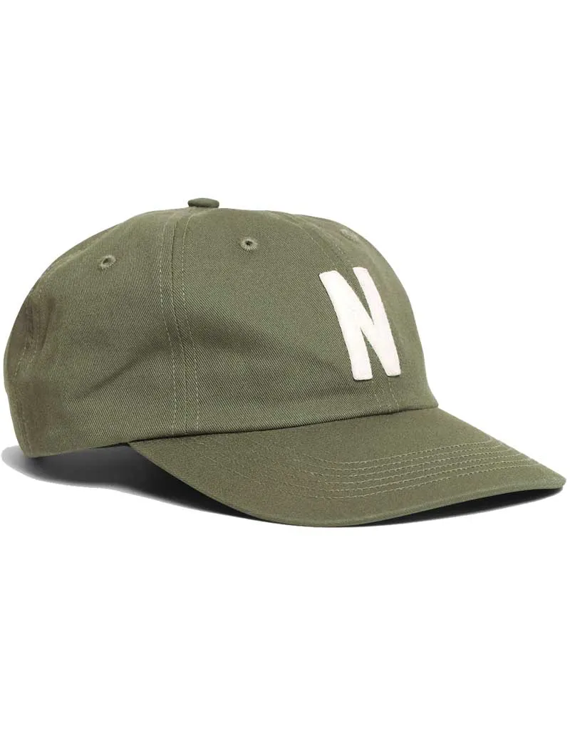 Norse Projects Felt N Twill Sports Cap Sediment Green