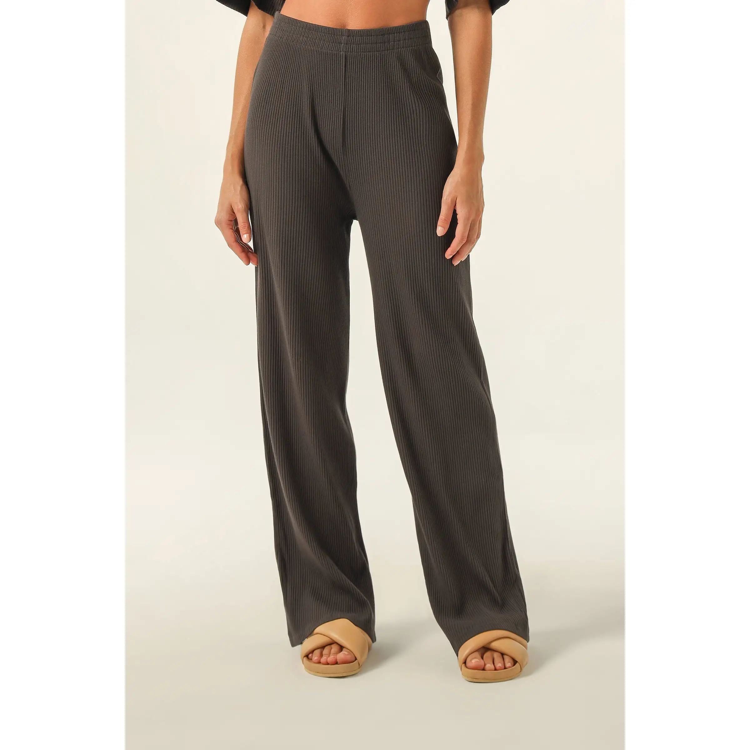 Nude Lucy- Nude Lounge Ribbed Pant in Coal