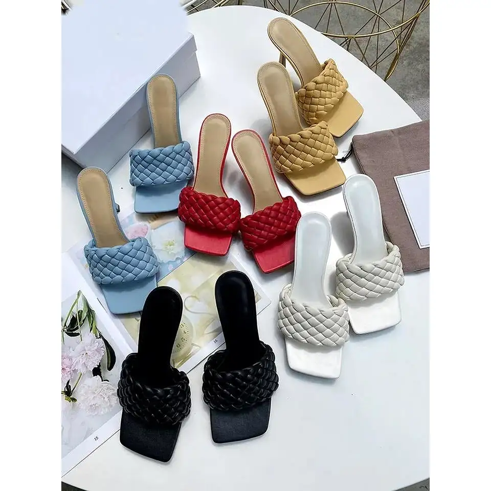 Open Toe High Heel Mules