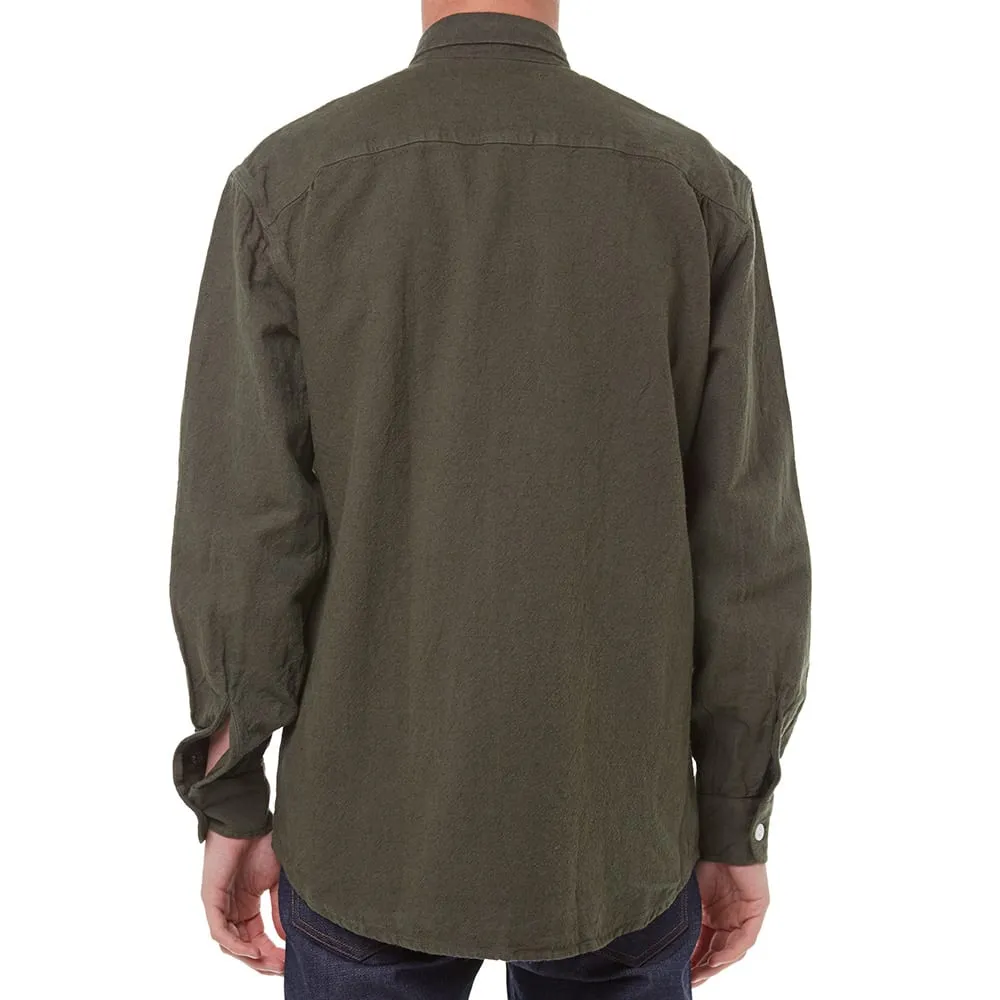 Our Legacy 2 Pocket Shirt - END. ExclusiveOlive Heavy American Oxford