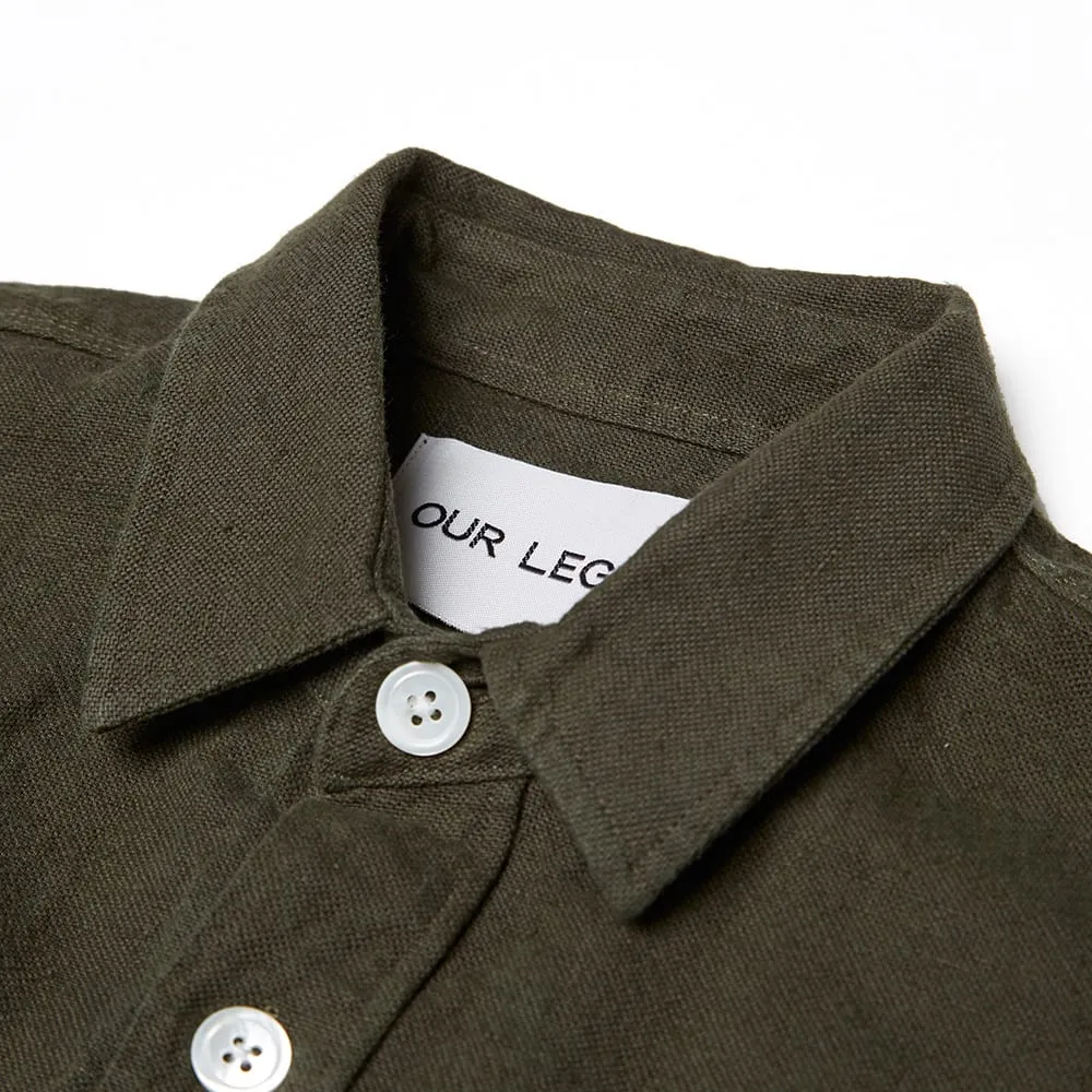 Our Legacy 2 Pocket Shirt - END. ExclusiveOlive Heavy American Oxford