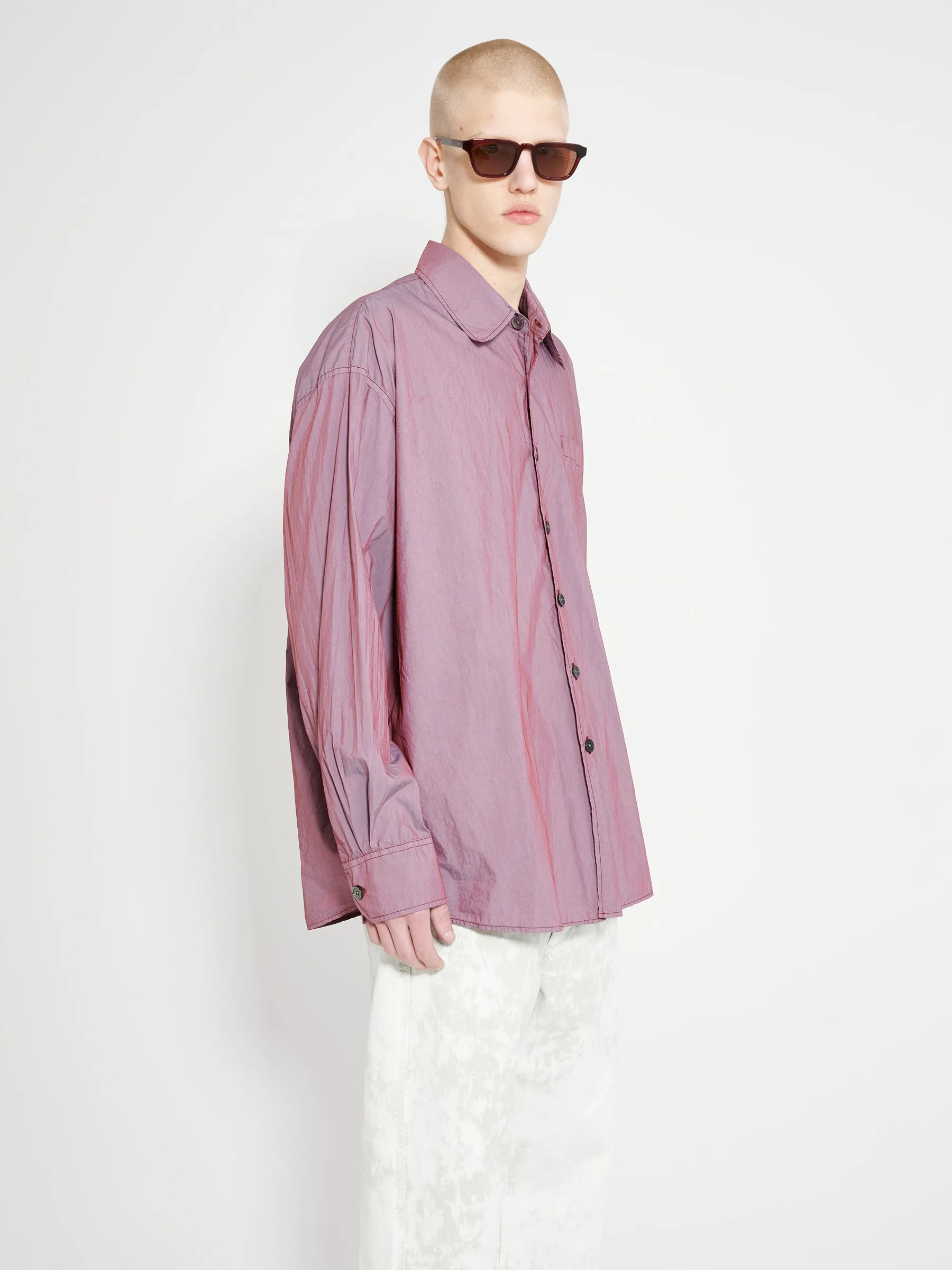 Our Legacy Borrowed Shirt Raspberry Parachute Poplin