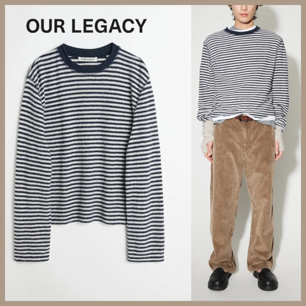 OUR LEGACY  |Stripes Unisex Nylon Street Style Cotton T-Shirts