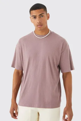 Oversized Ribbed T-shirt | boohooMAN UK