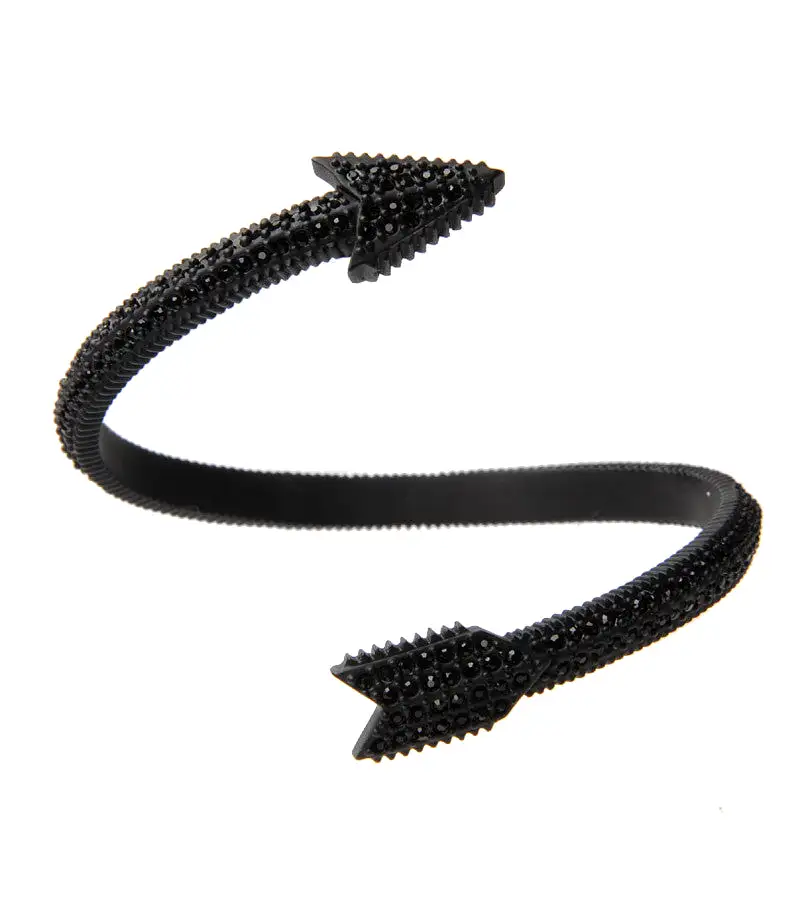 Pave Arrow Cuff, Matte Black