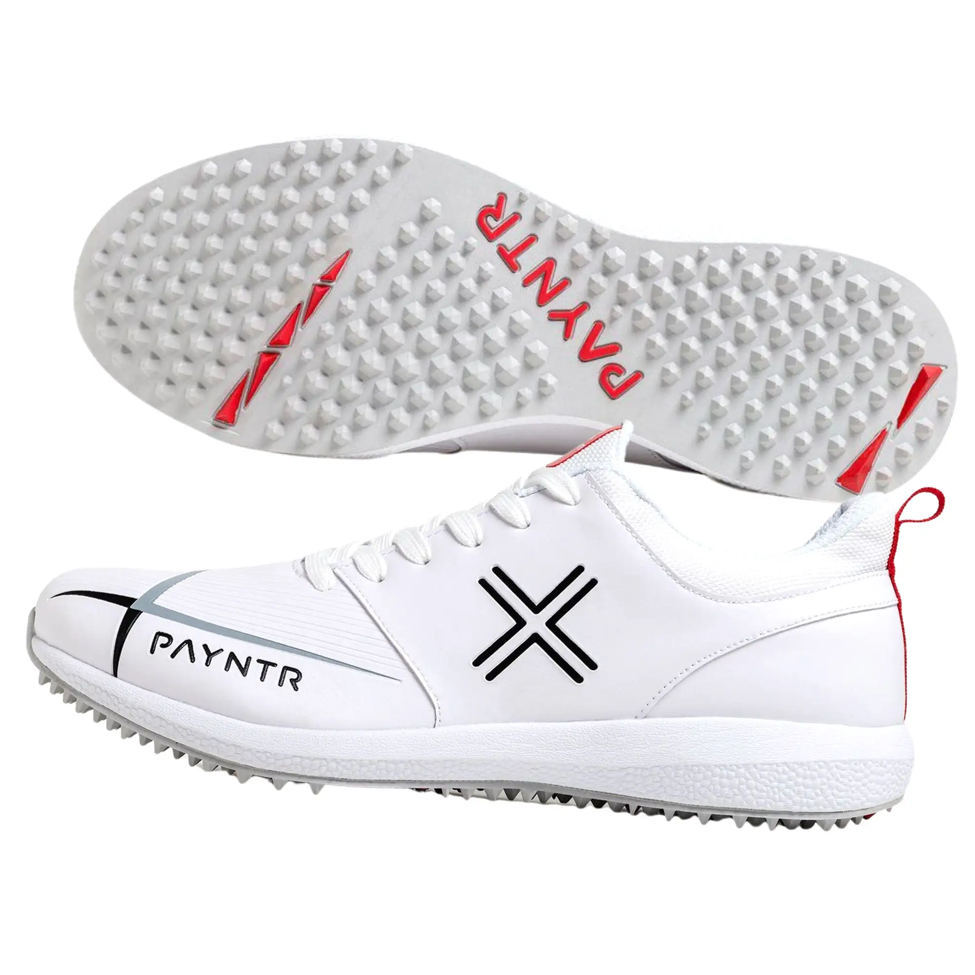 Payntr Cricket Shoes, Model V Pimple - White All Rounder Cricket Shoes