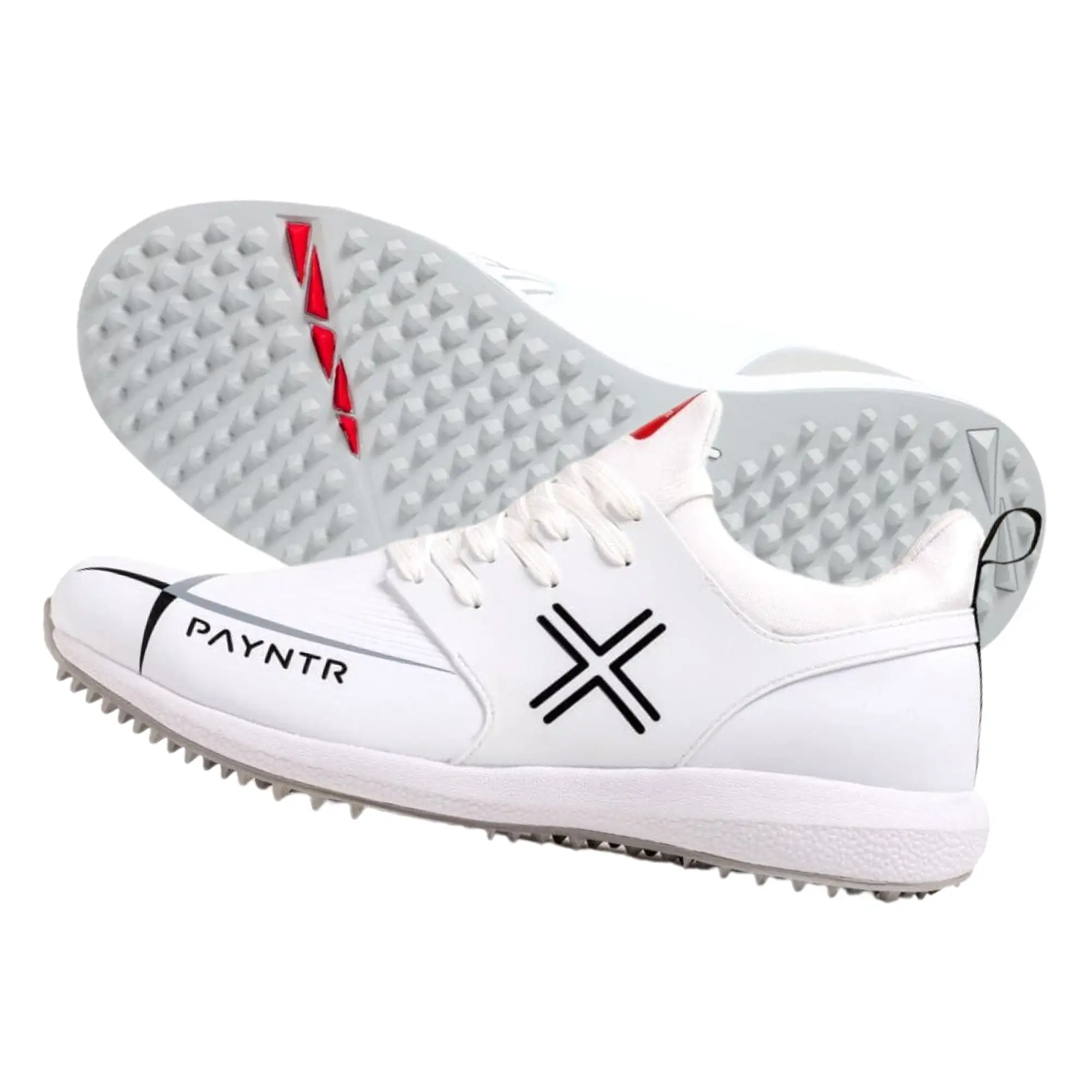 Payntr Cricket Shoes, Model X MK3 Pimple - All White All Rounder Cricket Shoes