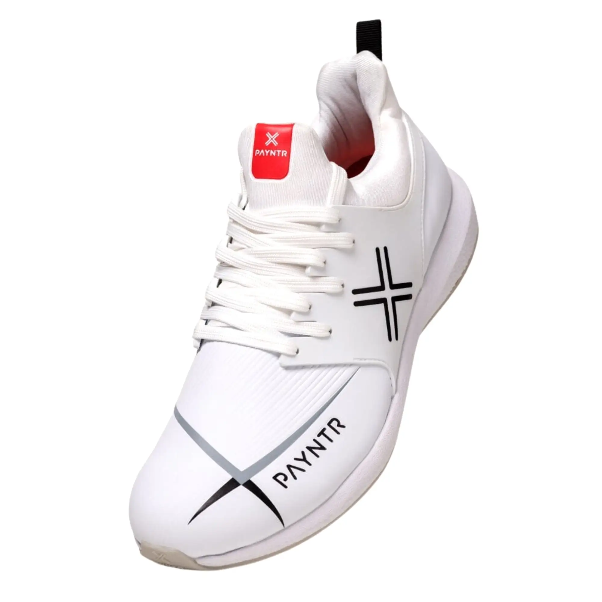 Payntr Cricket Shoes, Model X MK3 Pimple - All White All Rounder Cricket Shoes