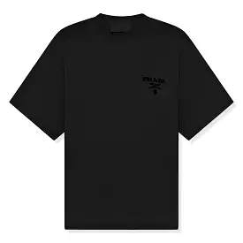 Prada Cotton Chest Logo Black T Shirt