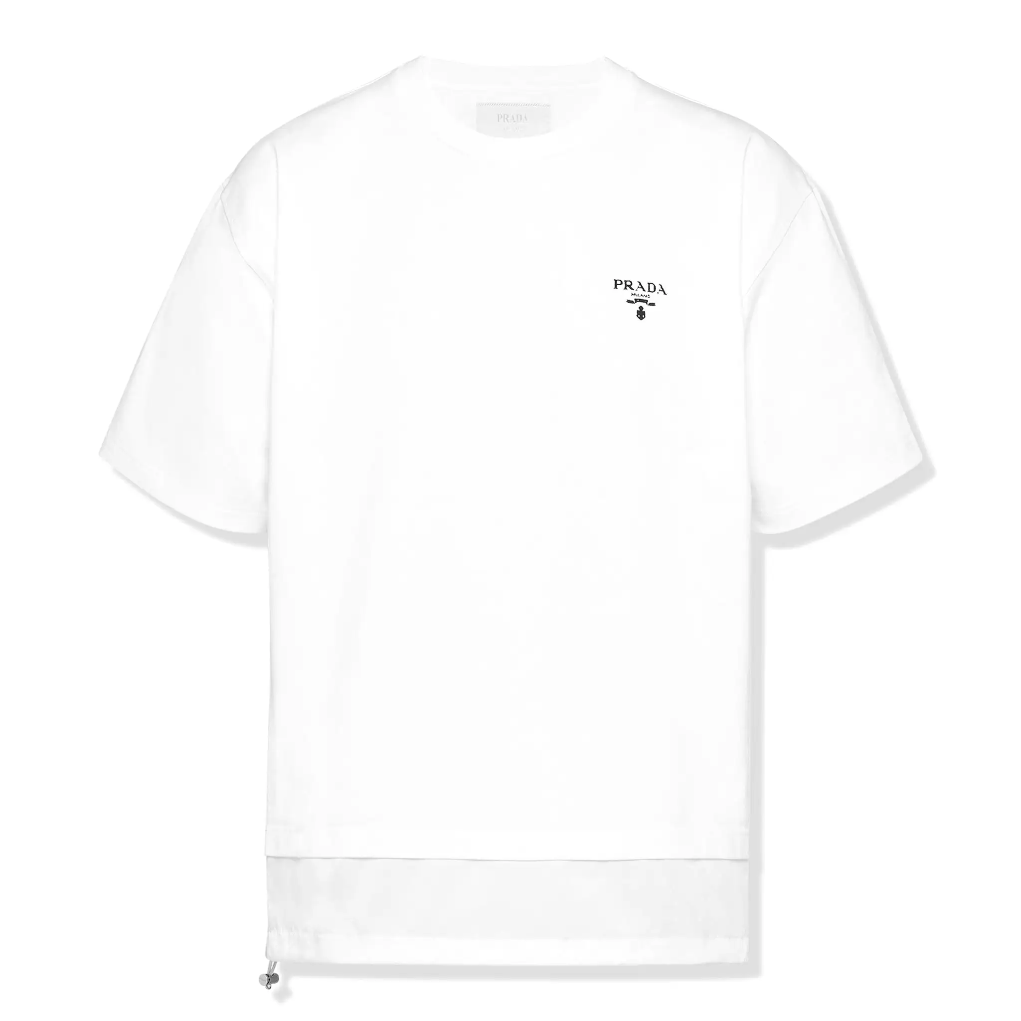 Prada Logo Re-Nylon Jersey T Shirt White