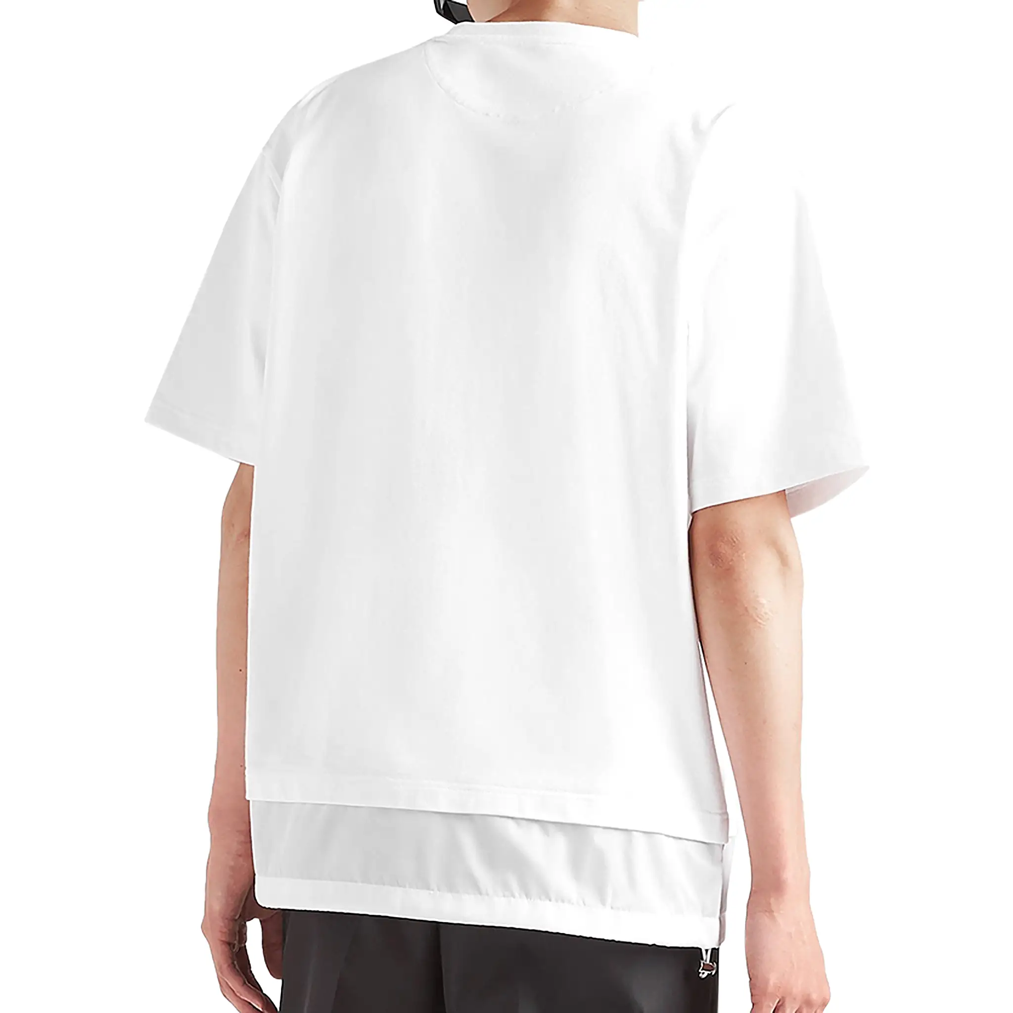 Prada Logo Re-Nylon Jersey T Shirt White