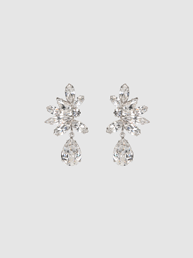 Raelynn Crystal Silver Plated Gem Cut Swarovski Cluster Stud Earrings