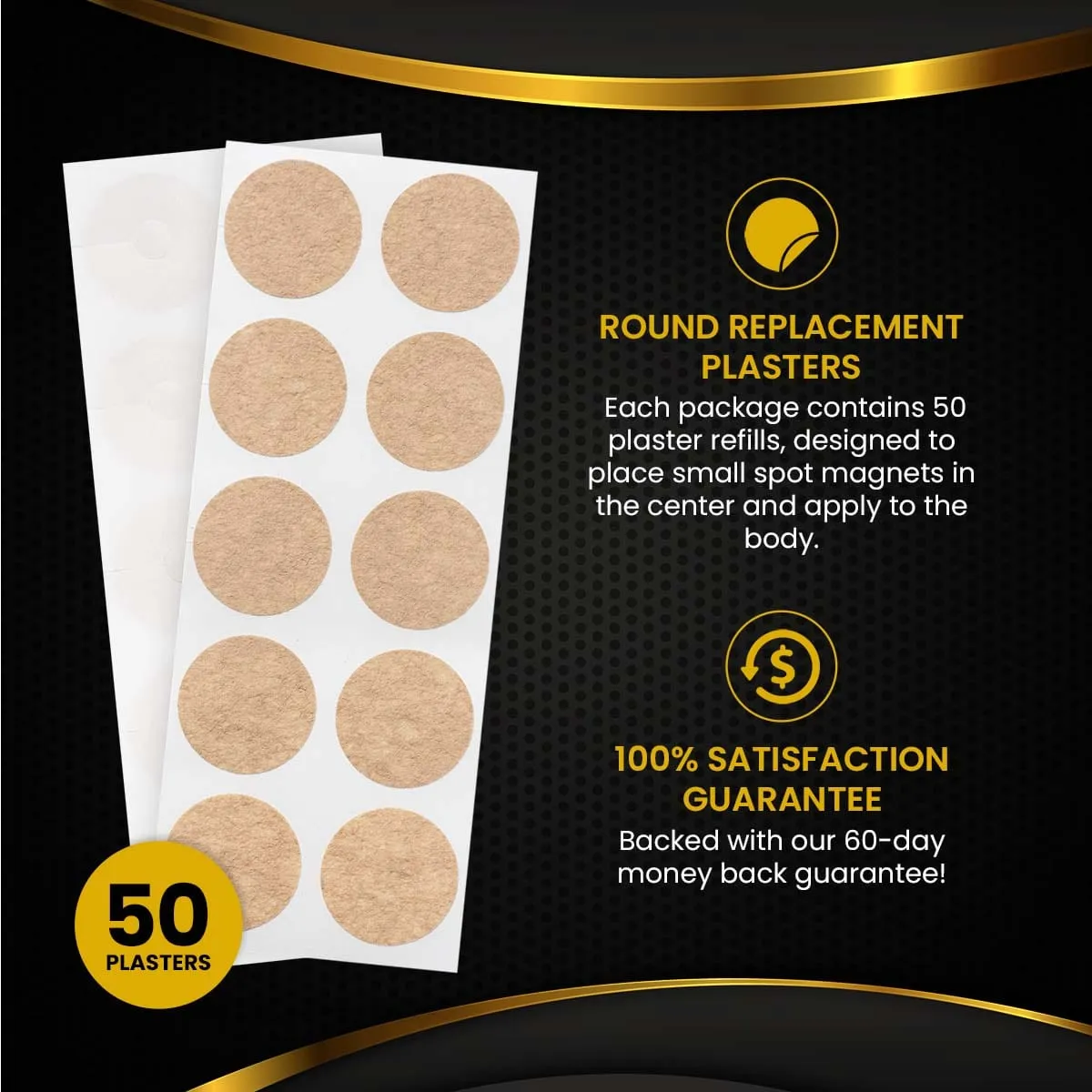 Replacement Plasters for Small Spot Magnetic Patches (50 Pack)