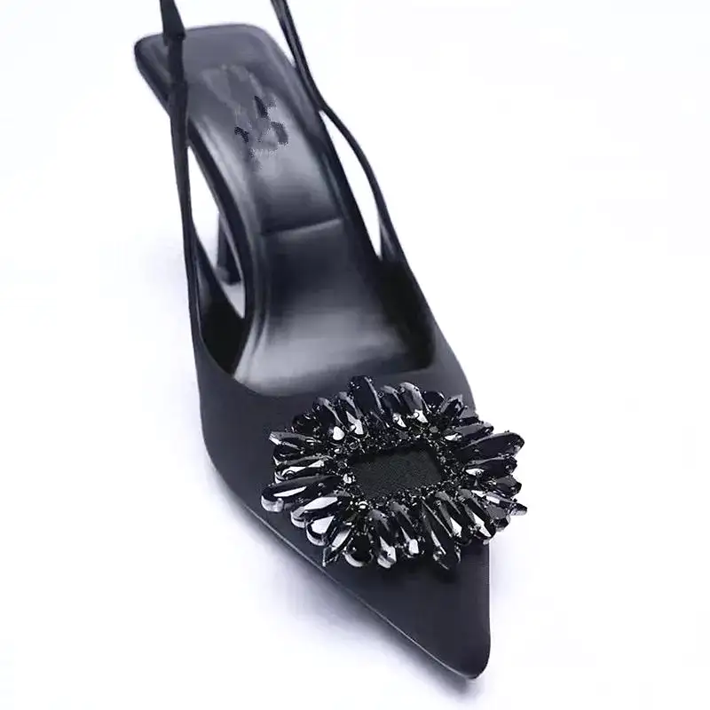 Rhinestones Decorated Pointed Heels Pumps