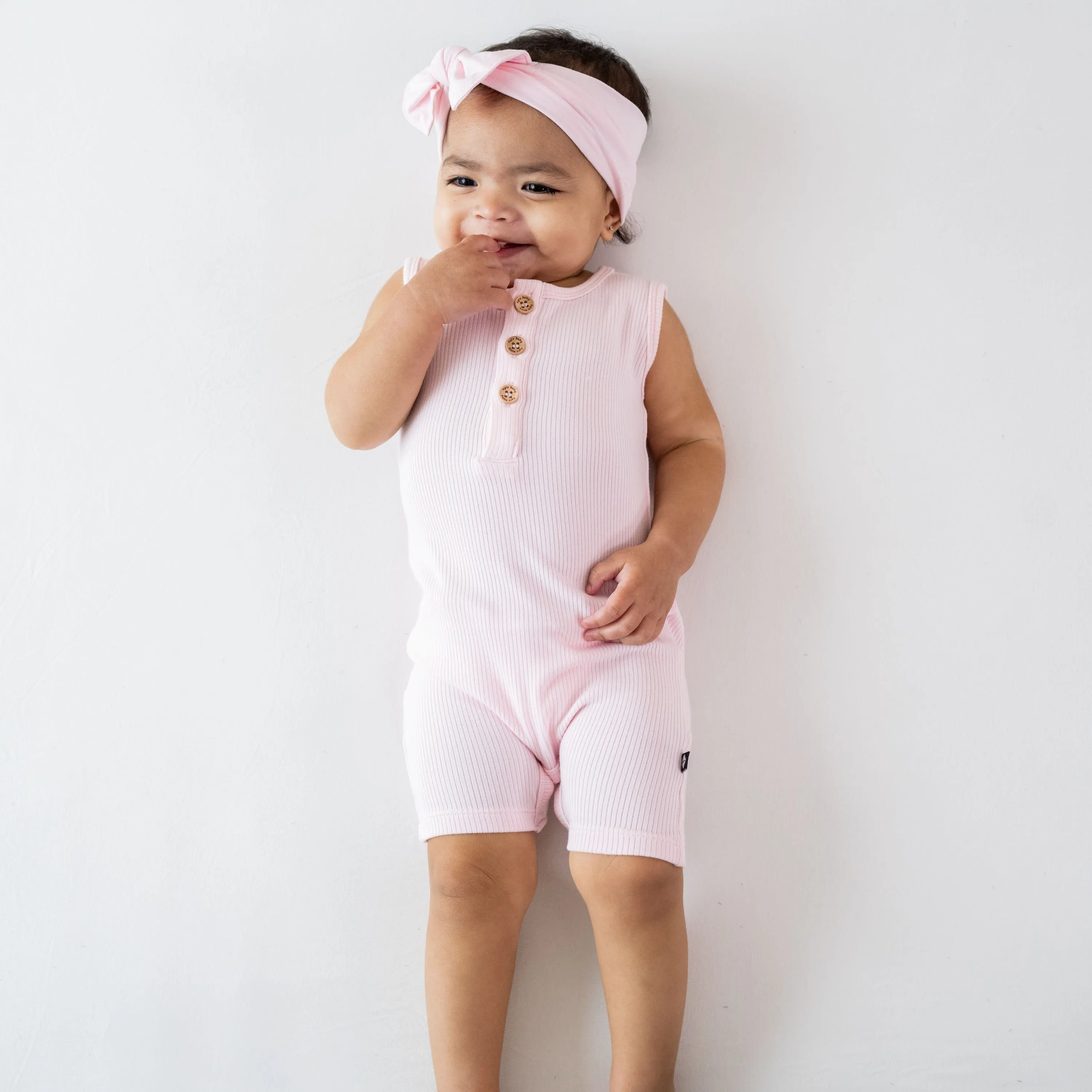 Ribbed Sleeveless Shortall in Sakura