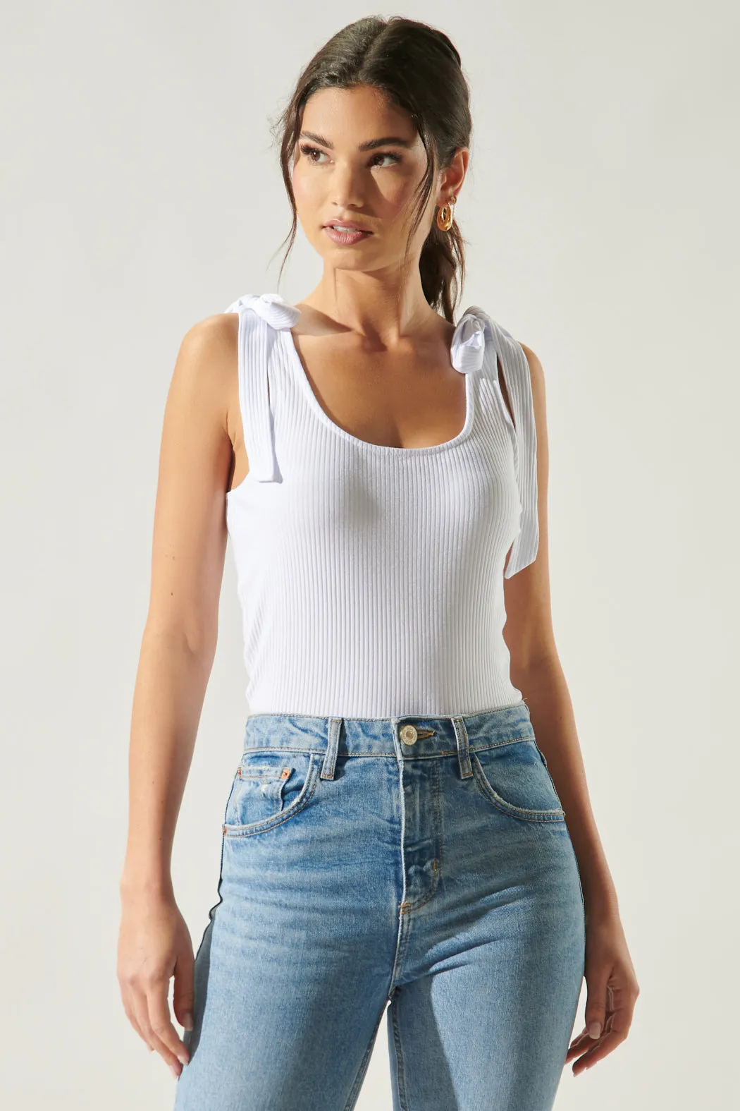 Ripley Ribbed Scoop Neck Cropped Tank Top