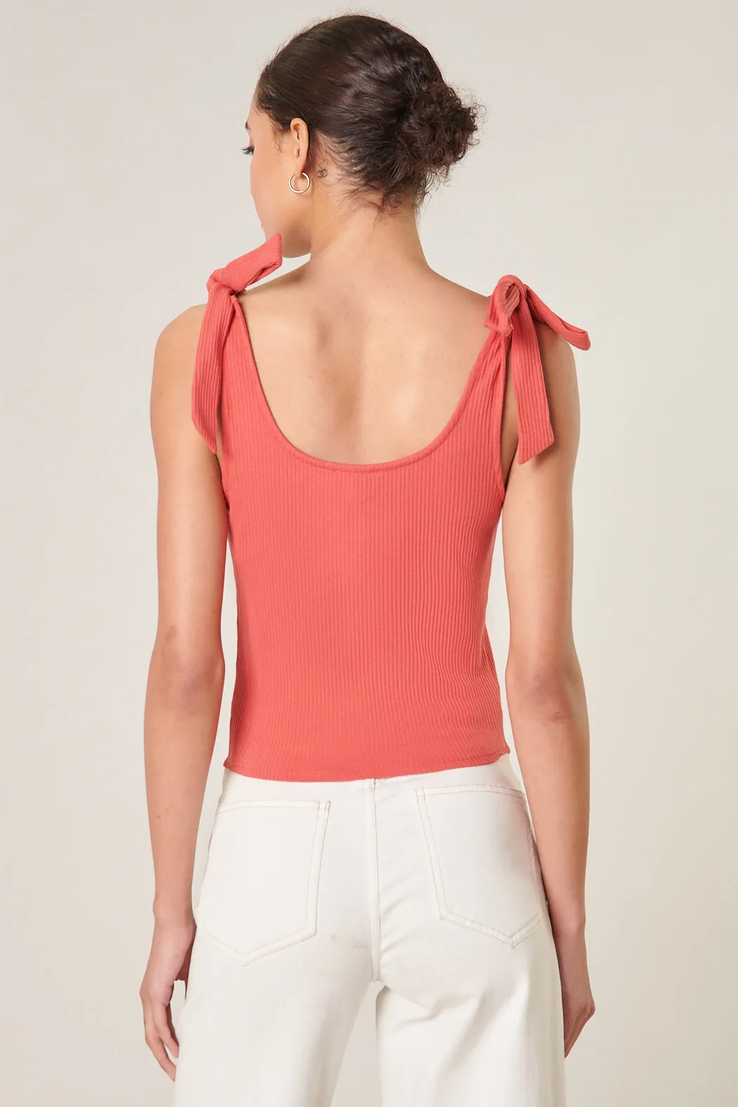 Ripley Ribbed Scoop Neck Cropped Tank Top