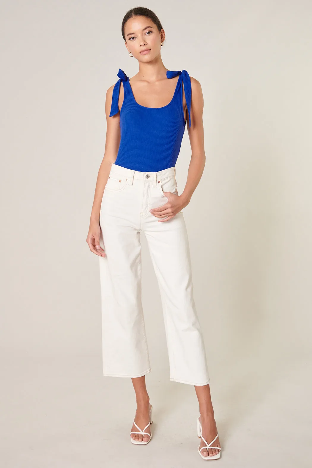 Ripley Ribbed Scoop Neck Cropped Tank Top