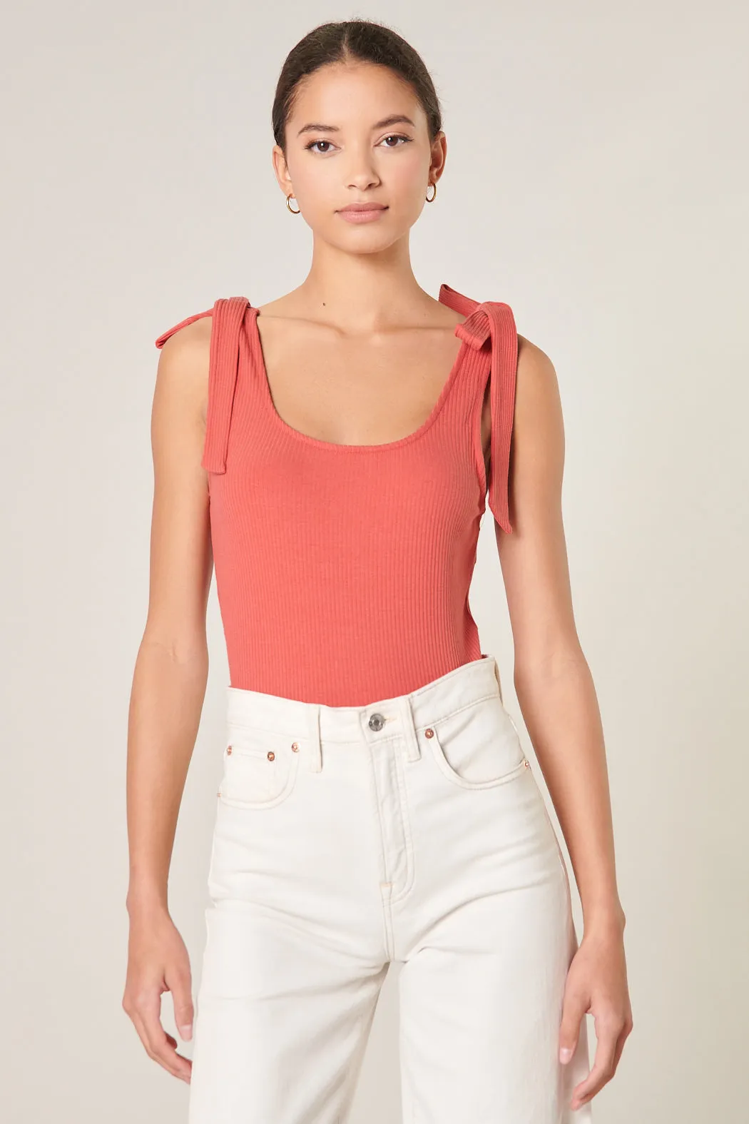 Ripley Ribbed Scoop Neck Cropped Tank Top