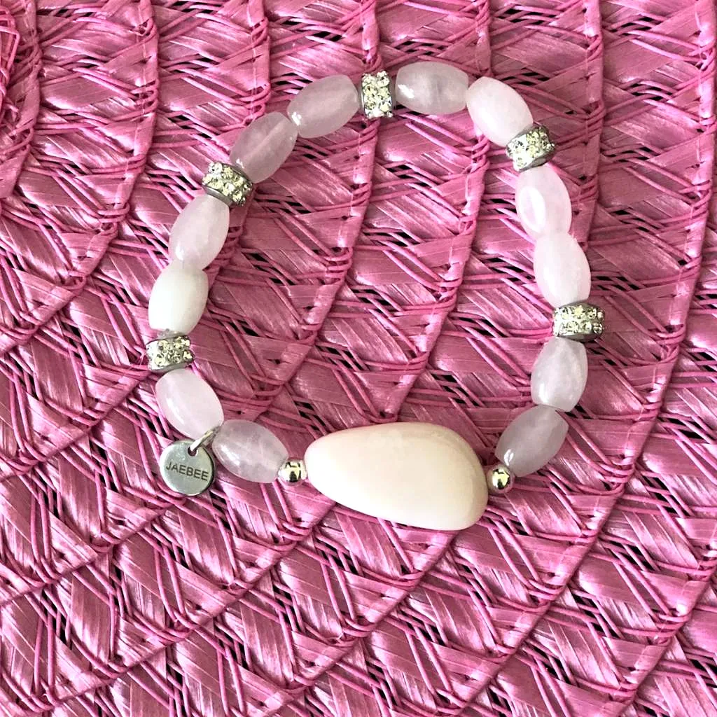 Rose Quartz and Opal Stone Bracelet