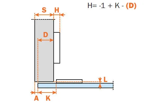 Salice Universal Sprung Hinge 110° for GLASS Doors - CBG2AC9