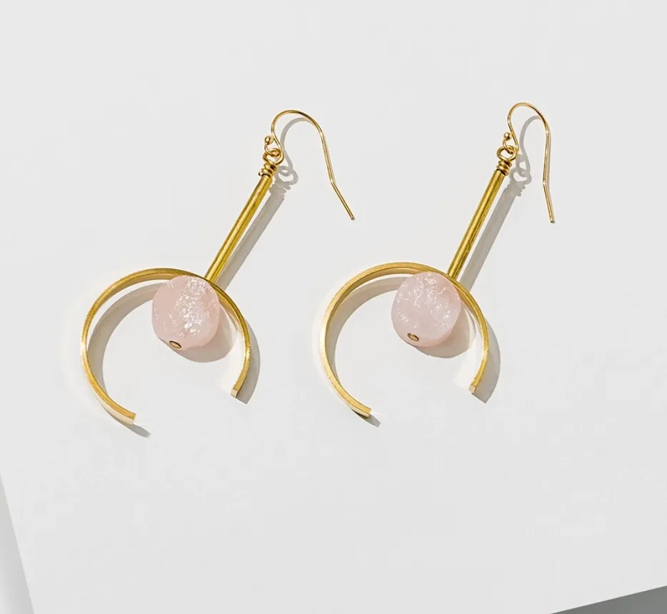 Santorini Rose Quartz Earrings