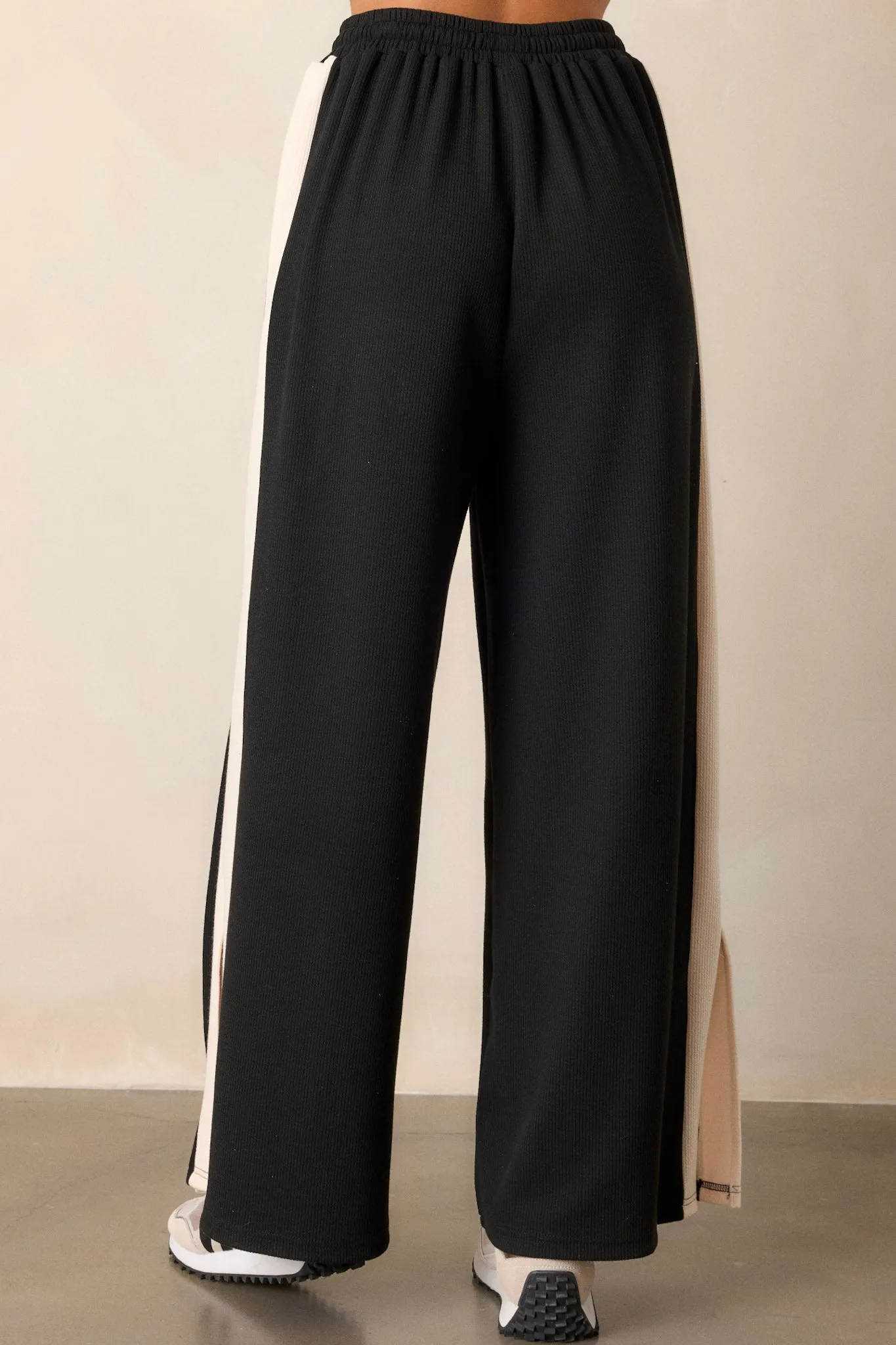 See The End Black & Ivory Ribbed Pants