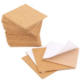 Self-Adhesive Cork Sheets for DIY Coasters, Square Cork Coasters,DIY Cork Tiles Mats, Mini Wall Cork Tiles with Strong Self Adhe