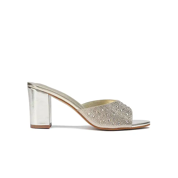 Shiny upper Embellished Mule HL 180