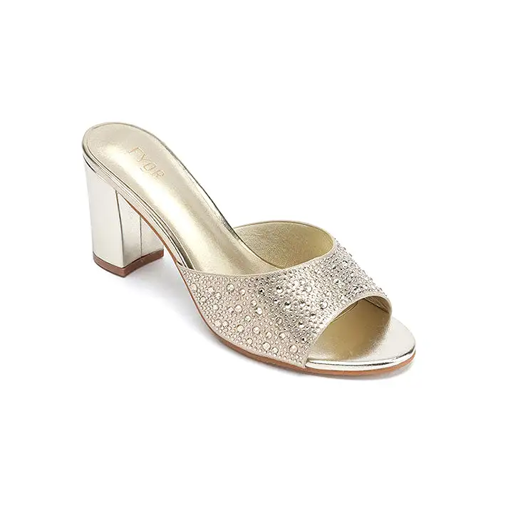 Shiny upper Embellished Mule HL 180