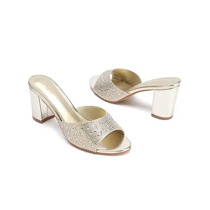 Shiny upper Embellished Mule HL 180