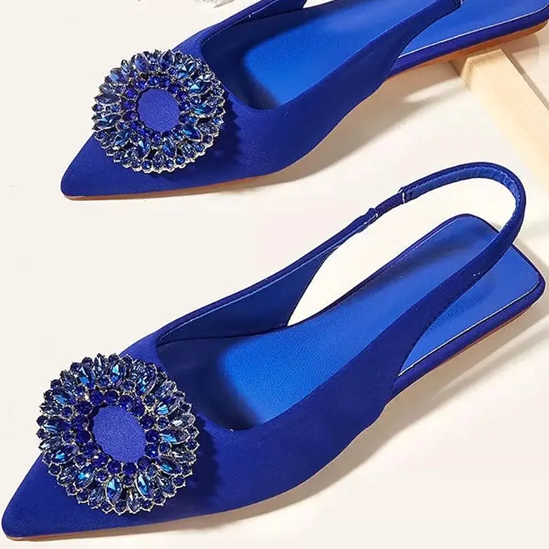 Slingback Flat Rhinestone Sandals