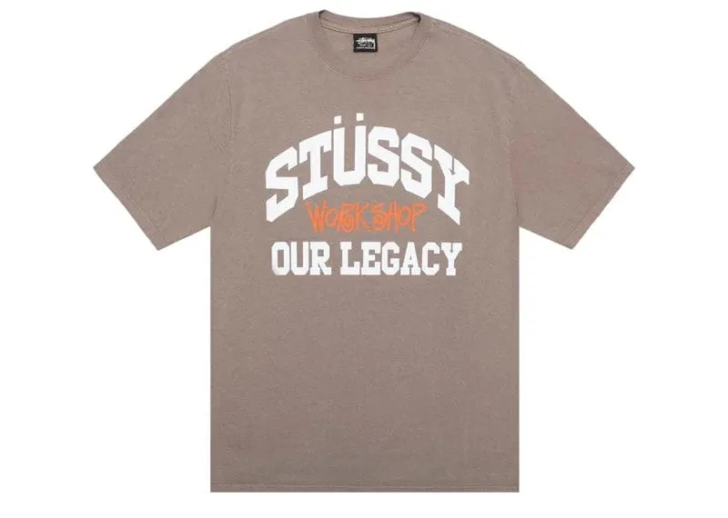 Stussy x Our Legacy Work Shop Collegiate Pigment Dyed Tee Taupe