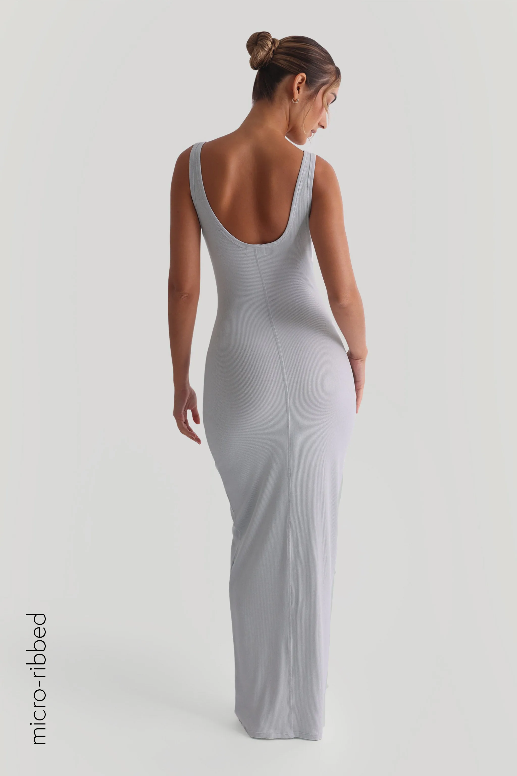 Tank Micro-Ribbed Maxi Dress - Sky