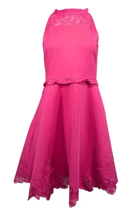 Ted Baker - Hot Pink w/ Floral Eyelet Trim Detail Sz 6