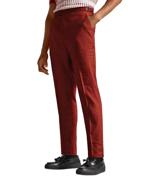 Ted Baker Illston Camburn Fit Mix Trouser Burnt Red