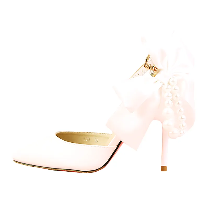 The Eloise White Pearl Heels