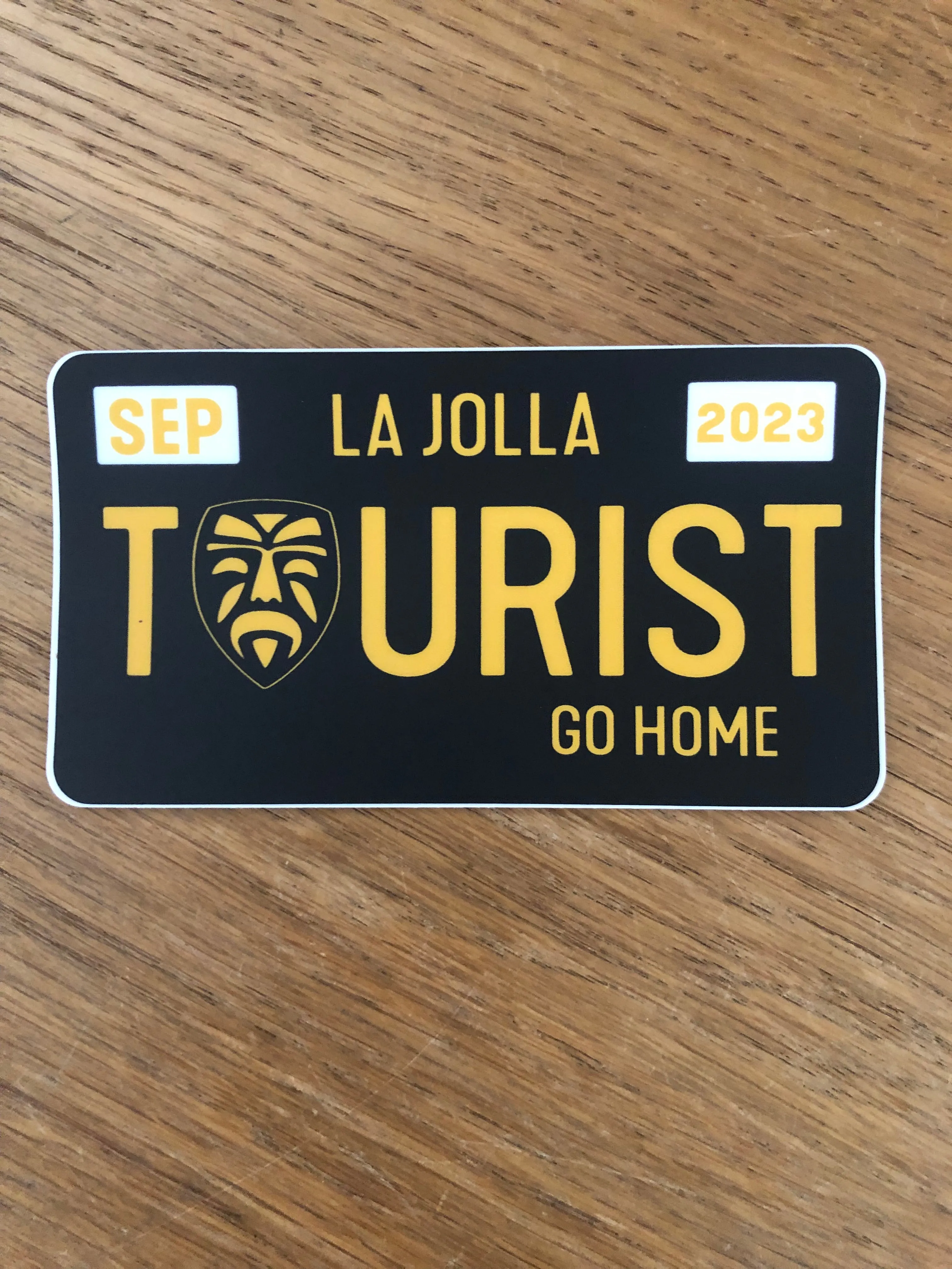 Tourist Go Home Sticker, Black - 2 Pack