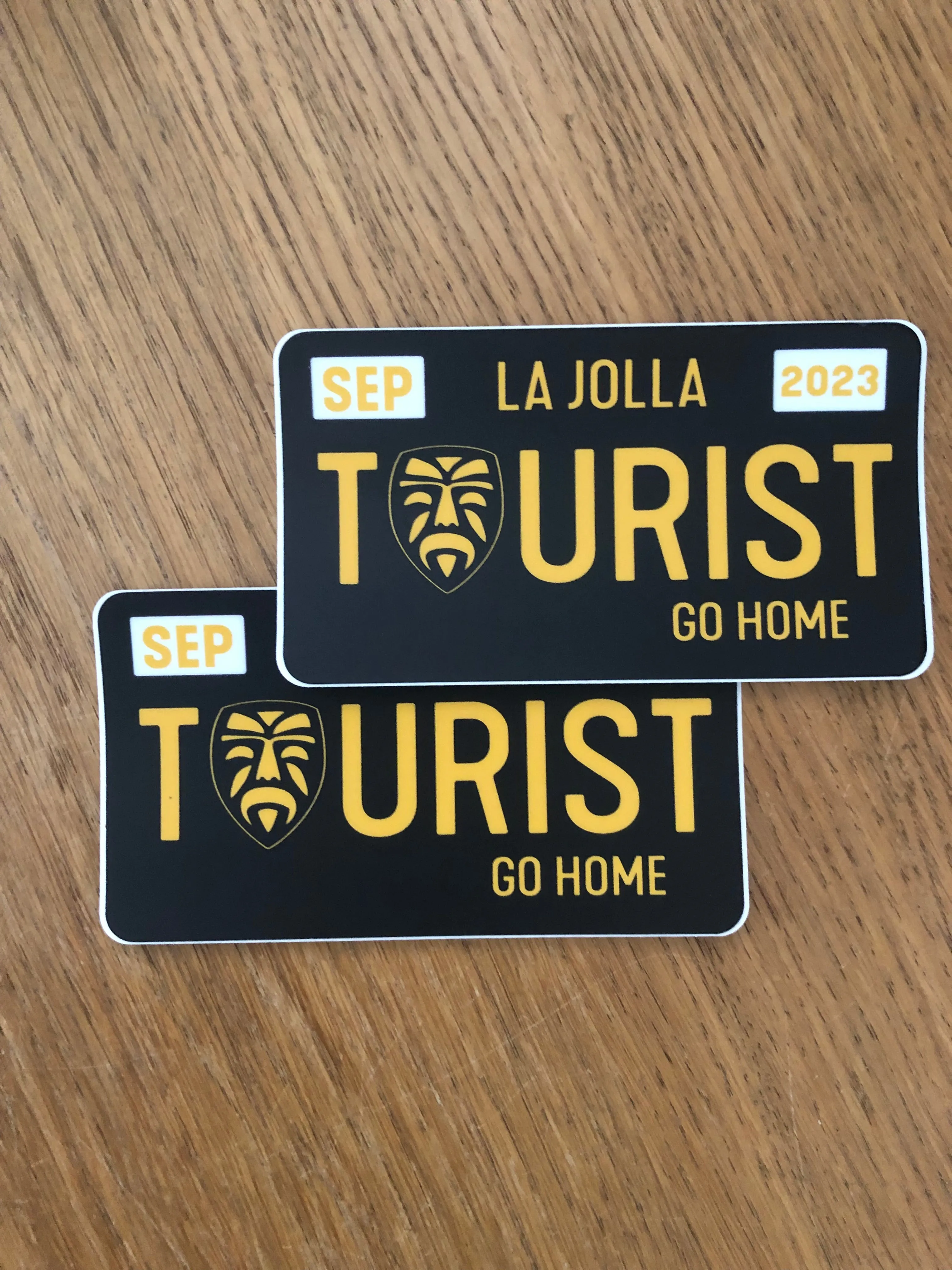 Tourist Go Home Sticker, Black - 2 Pack