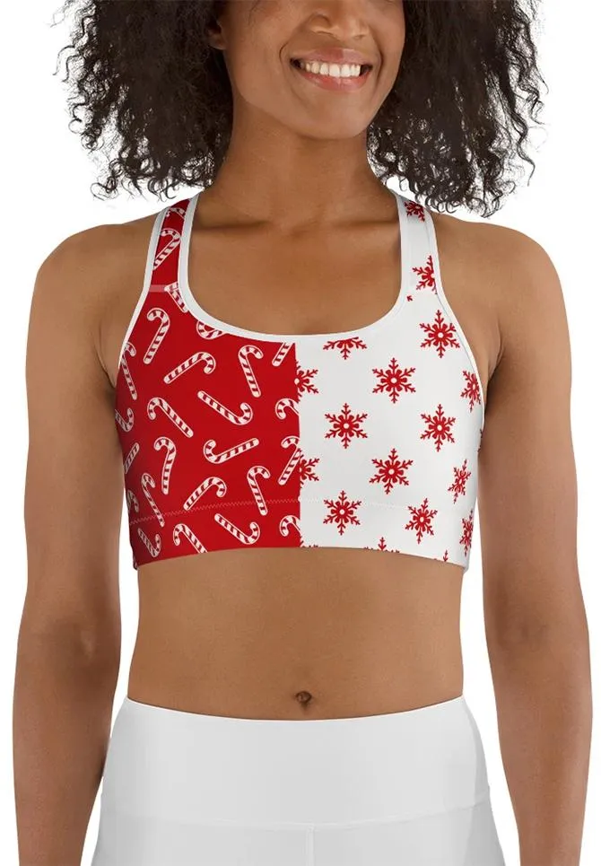 Two Patterned Christmas Sports Bra